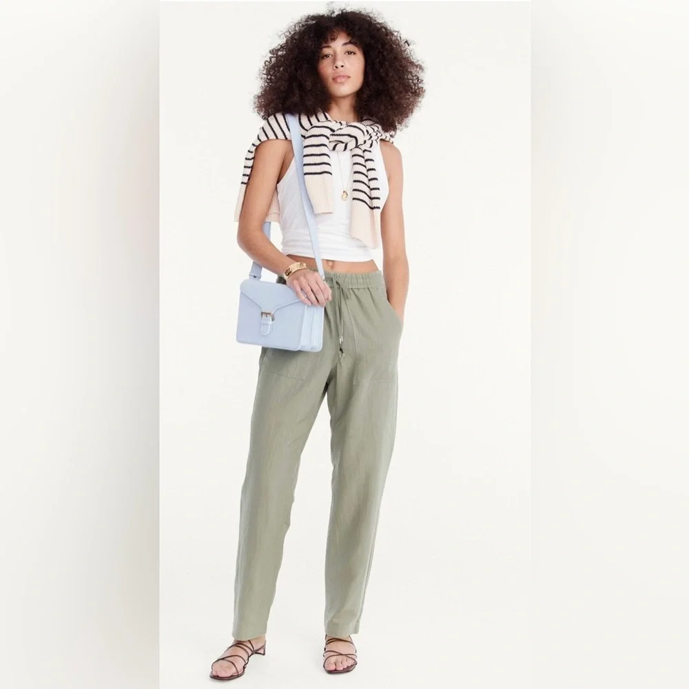 🖤J.Crew Seaside Linen Blend Pants – Faded Pistachio | Size L - Picture 5 of 14